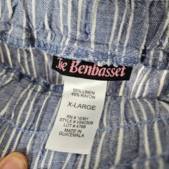 STRIPED LINEN PANTS large - Picture 3 of 6